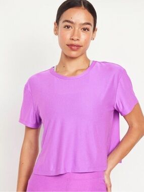 Old Navy Purple CloudMotion Short-Sleeve Crewneck Tee, Size: 2X